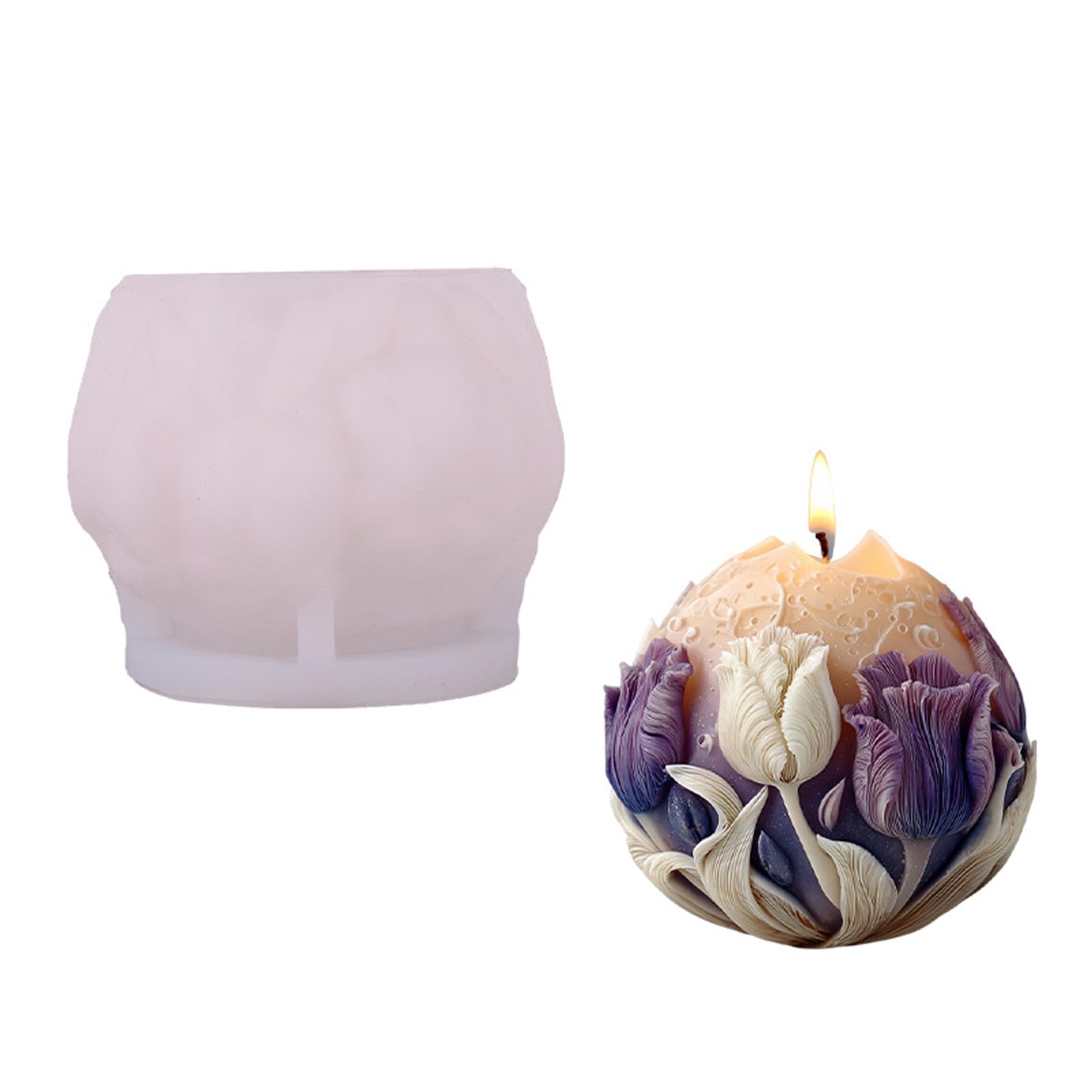 Tsophreniq Mold, Round Silicone Mold for Making Floral Moons Candled for Diys Soap, Aromatherapys Candled Aromatherapys
