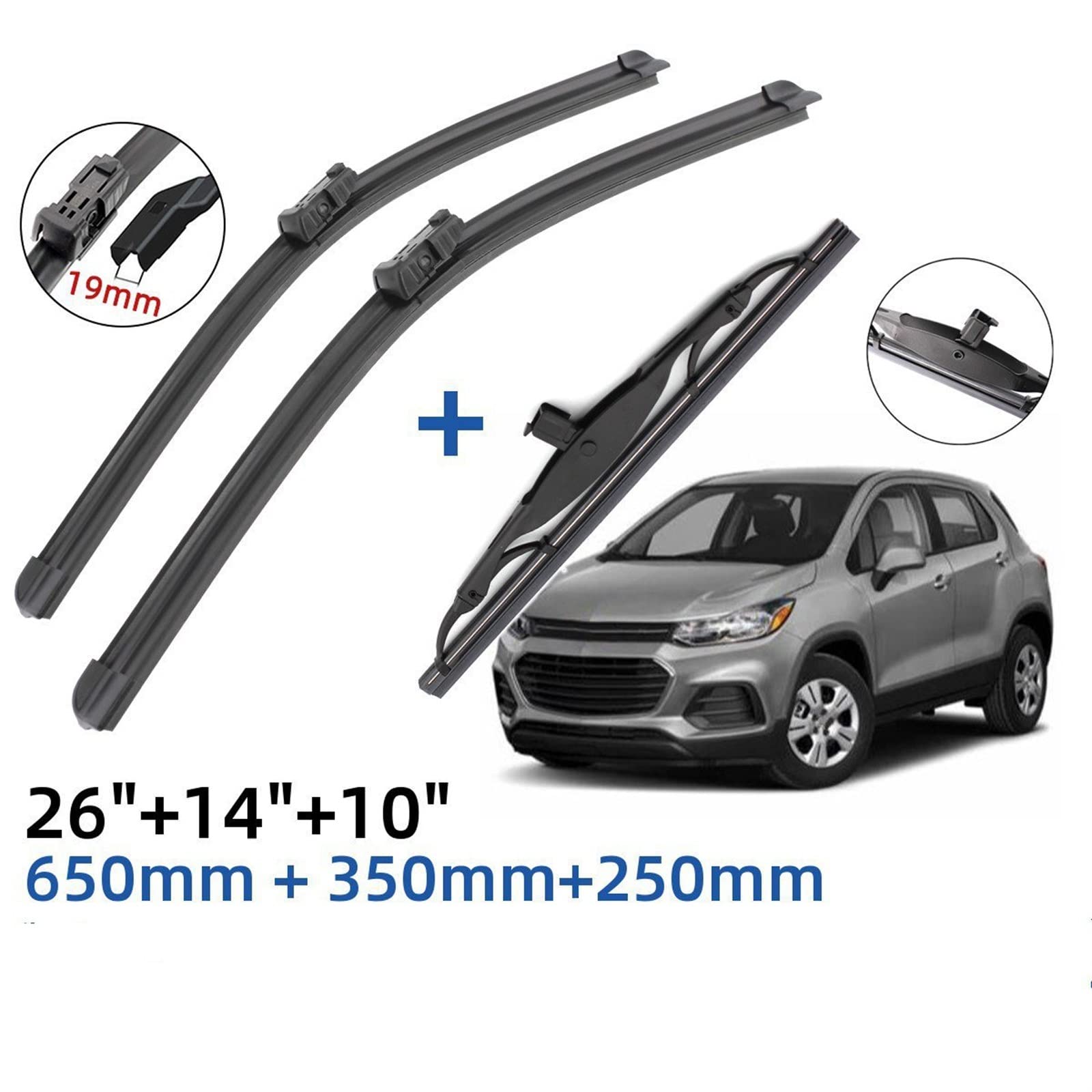 Tergicristallo per Auto 26 "+ 14" + 10 "spazzole Tergicristallo Posteriori Anteriori Parabrezza Parabrezza per Holden per Trax 2013 in Poi Spazzola Tergicristallo
