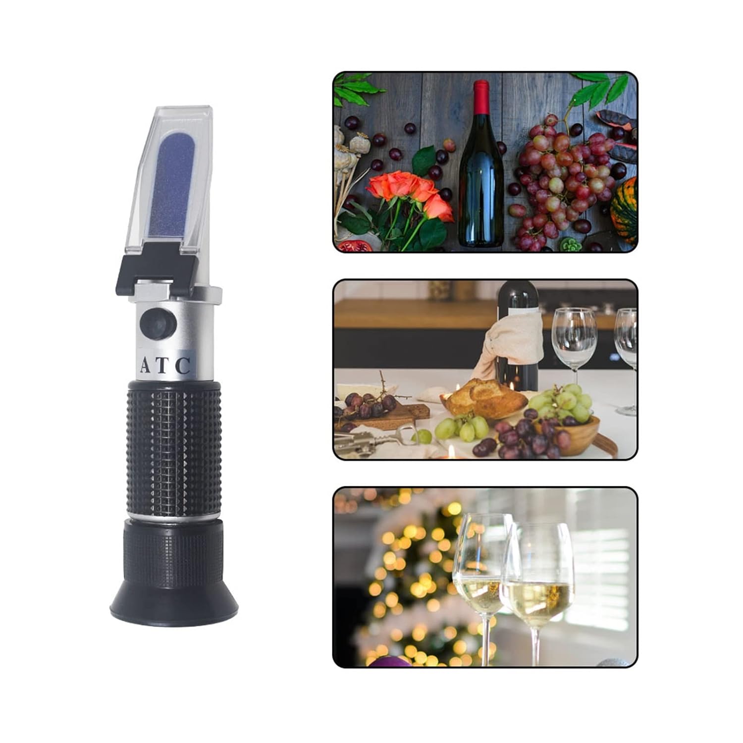 Refractometer Handheld Grape Refractometer for Wine 0-25% Spirits Tester Alcoholo Meter Brix 0-40% Sugar Concentration Meter Dual-Scale Easy to Focus and Calibrate