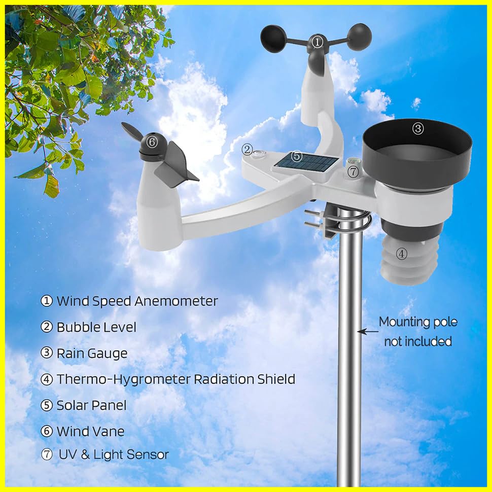 0360-025T WiFi 433mhz Wireless Professional 7 in 1 Weather Station with WiFi(0360-025T)