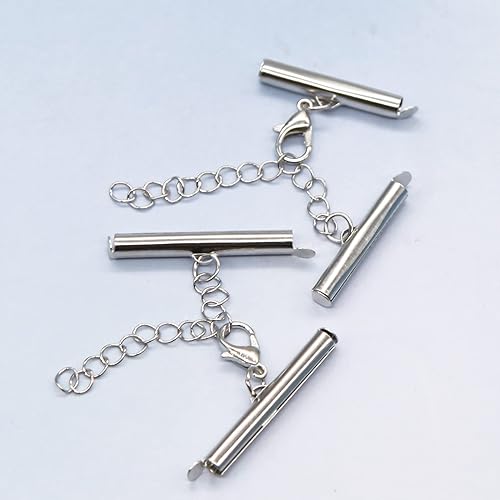 Miniatura 8 de EuTengHao Cierre deslizante de todos los tamaños para cuentas con extremos de tubo deslizante con anillo de salto abierto, cierre de langosta,