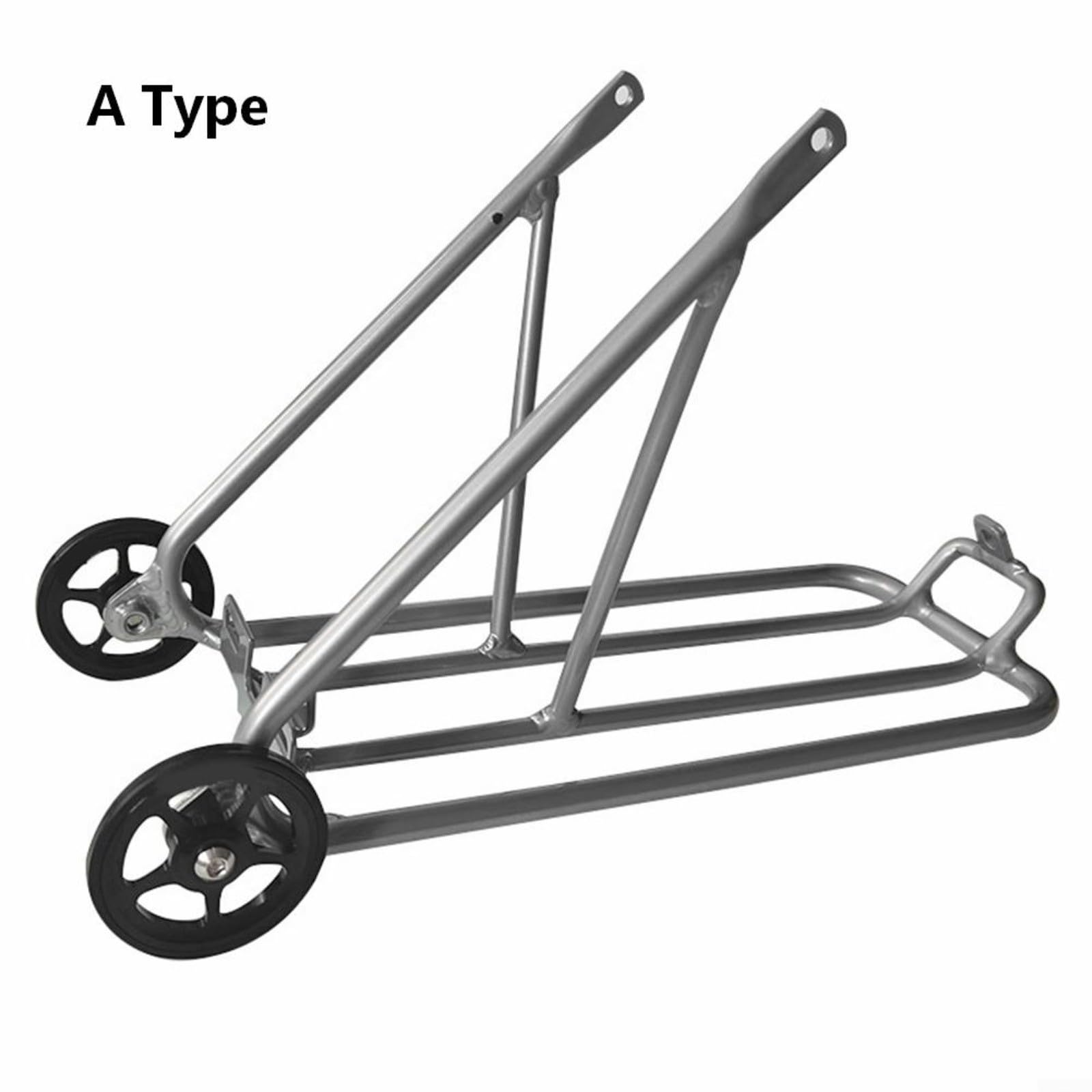 Fahrradträger aus Aluminiumlegierung, zusammenklappbar, mit einfachem Rad für Brompton, 40,6 cm (16 Zoll), Gepäckträger für Gepäckrahmen, kompatibel mit 1-3/8 Reifen