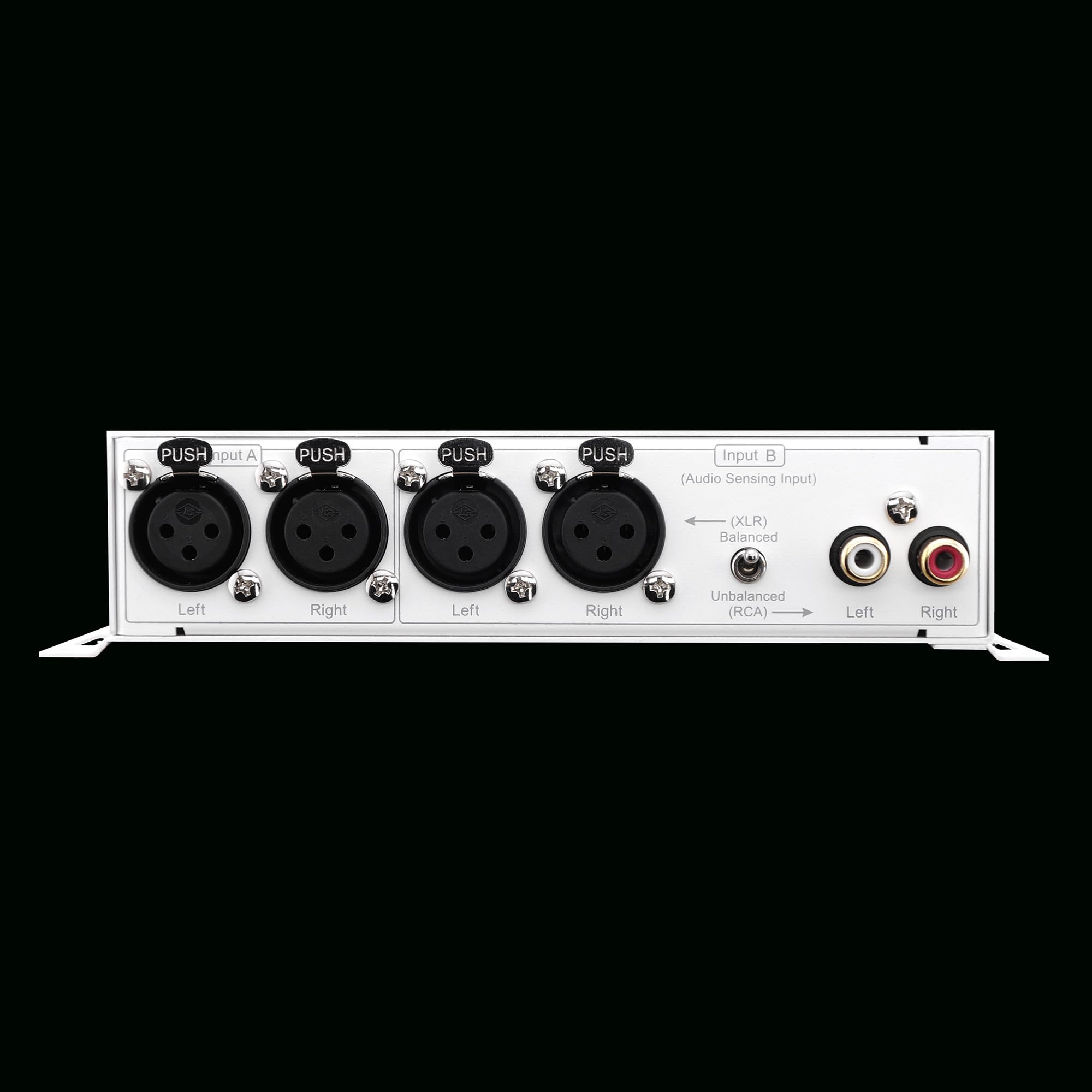 Automatic Balanced Audio Selector by BobWire, Model XLR1 - Switch Operates by Audio Sensing or 12V Trigger (2 XLR Input or 1 XLR & 1 RCA Input to a Single Balanced Output)