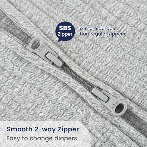 Image of PHF Soft Muslin Cotton Baby Sleep Sack 6-12 Months, 2 Pack 100% Cotton Sleeping Sack for Summer, 0.5 TOG Baby Wearable Blankets with 2-Way Zipper, Sleep Sacks for Boys Girls Newborn, Sheep
