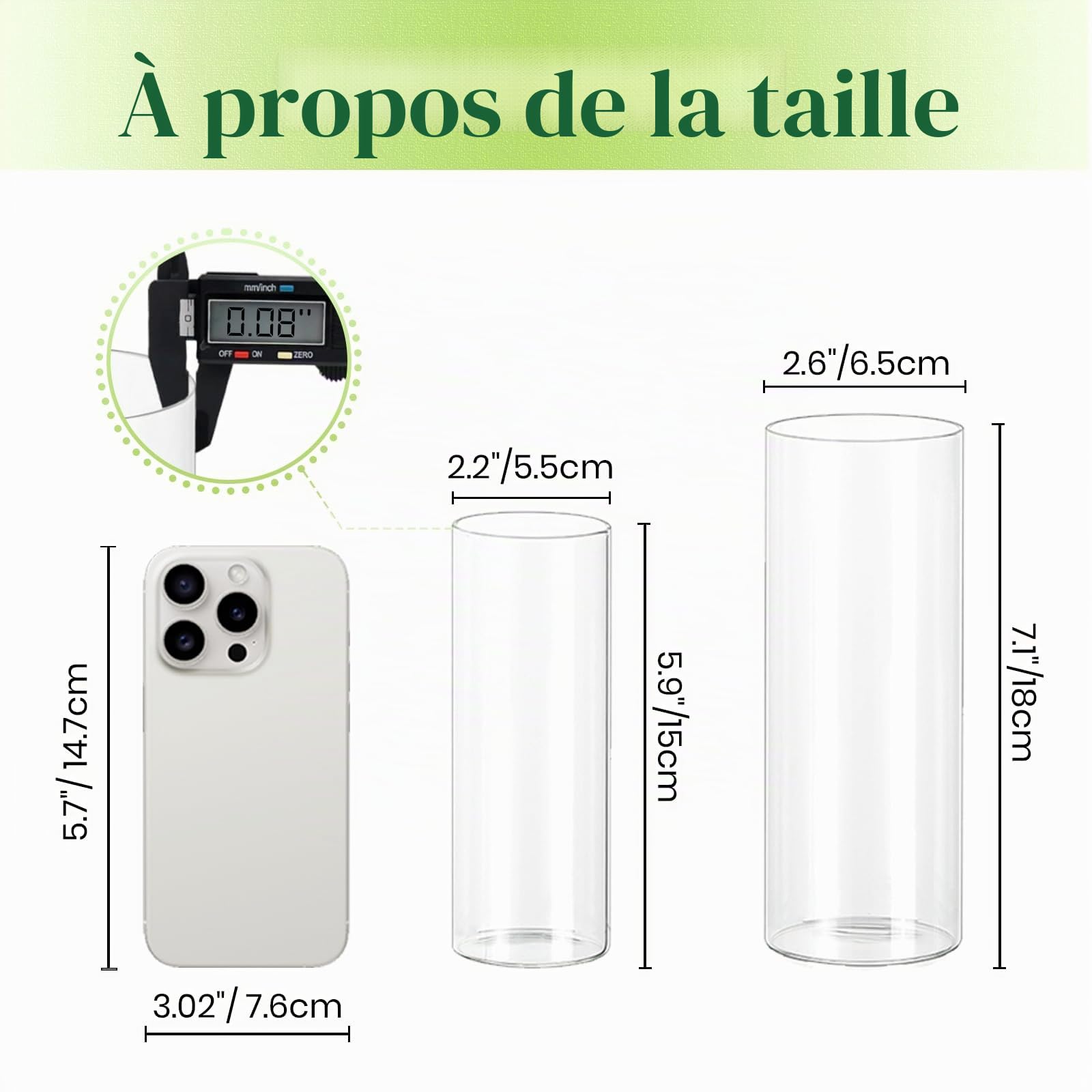 Vase Cylindrique en Verre pour Centre de Table: Hewory 12 Vase Transparent Vase en Verre pour Decoration Mariage - Photophore Verre Vase Verre Transparent pour Décoration de Table Wedding Home