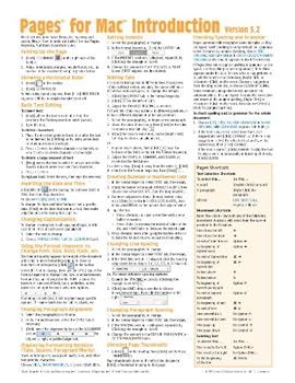 Pages for Mac Quick Reference Guide, version 5.2: Introduction (Cheat Sheet of Instructions, Tips & Shortcuts - Laminated Card)