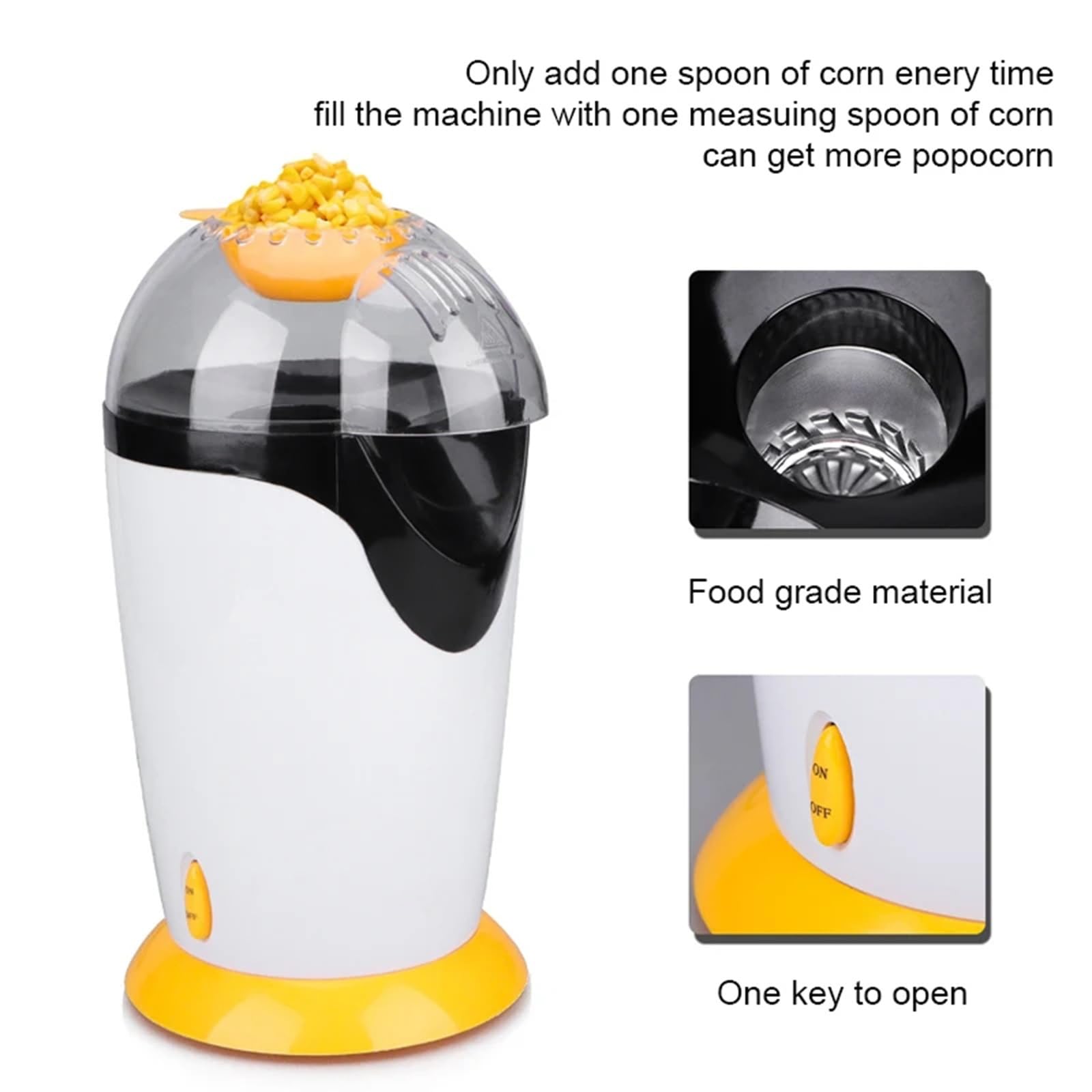 Maszyna do popcornu Własnoręcznie wykonana mini maszyna do popcornu, w pełni automatyczna, małej kuchni domowej