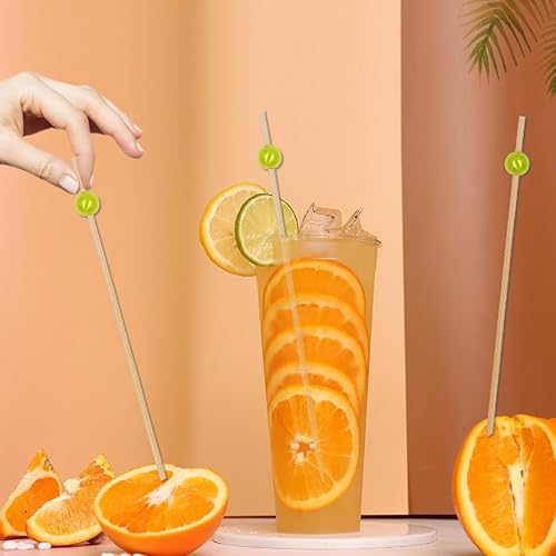 Miniatura 4 de YIPING 100 palillos de dientes en forma de flor, palillos circulares de cóctel de bambú, adecuados para pasteles de frutas, postres, aperitivos,