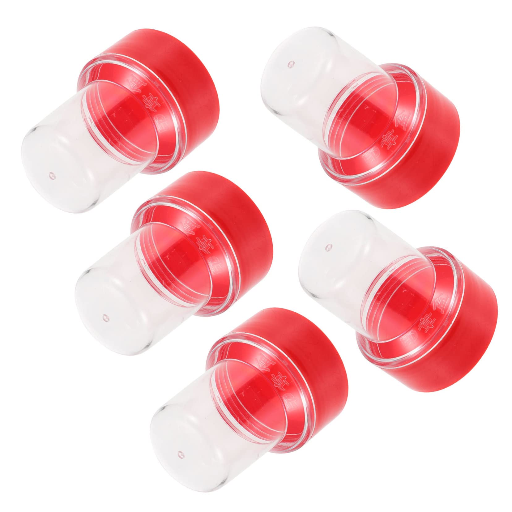 OSALADI Seal Container Holder 5pcs Office Stamper Storage Boxes Plastic Design