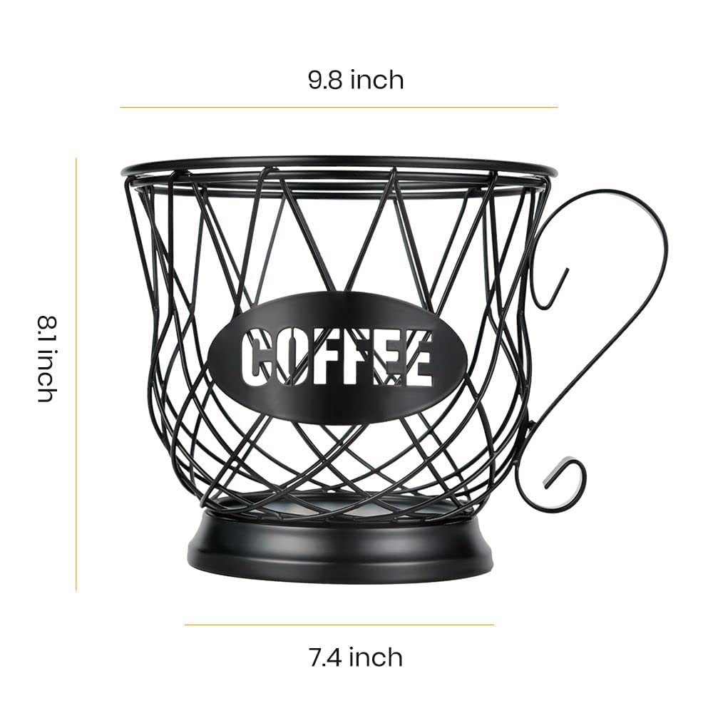 TreeLen Zeilako Porte-dosettes de café, organisateur de tasse K, grande capacité pour tasses 40 K, rangement de dosettes K pour café – Noir