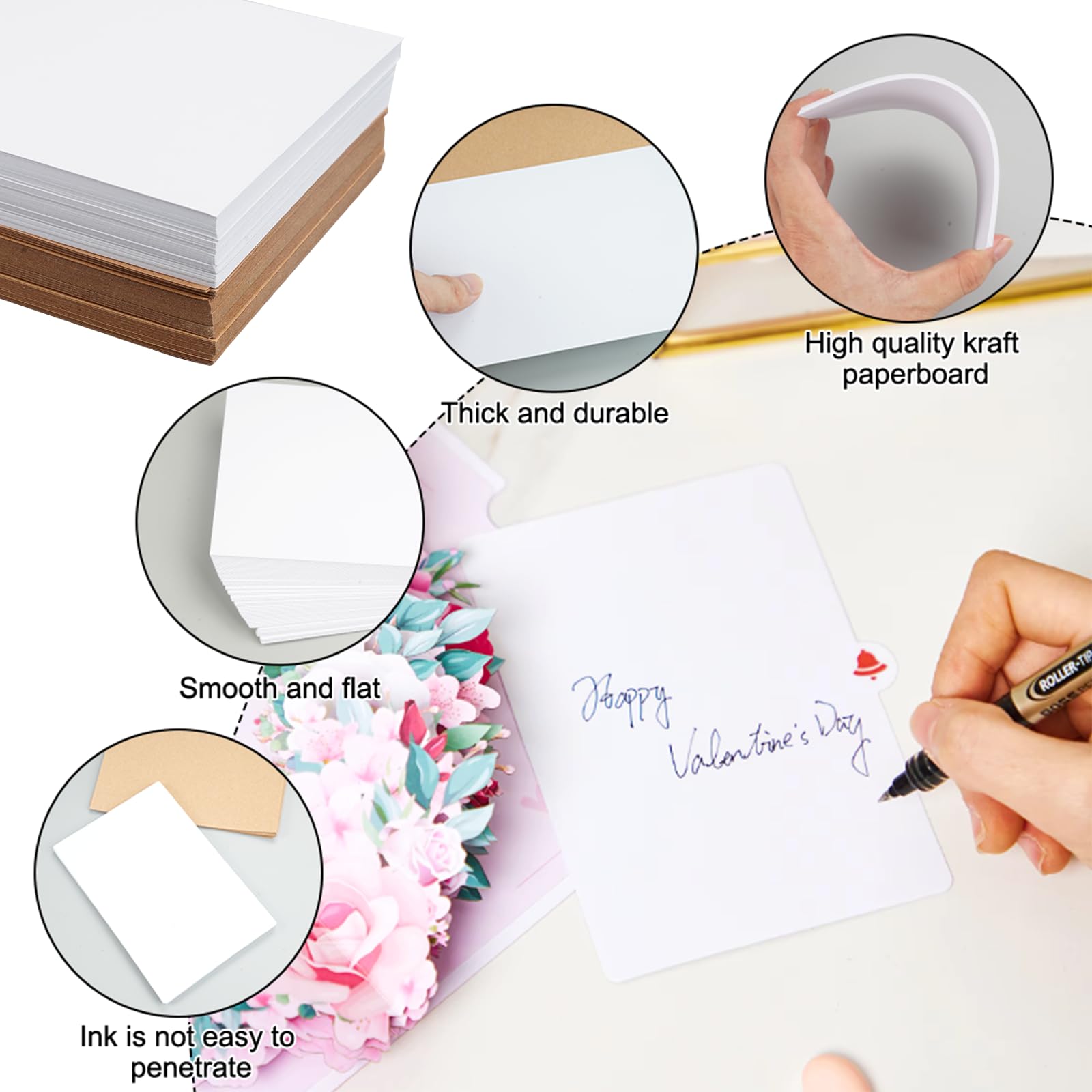120 sztuk kartek z papieru typu kraft, puste kartki pocztowe do samodzielnego ozdobienia 14,5 x 9,5 cm, puste fiszki do samodzielnego wykonania, idealne na zaproszenia ślubne i inne rodzaje zaproszeń