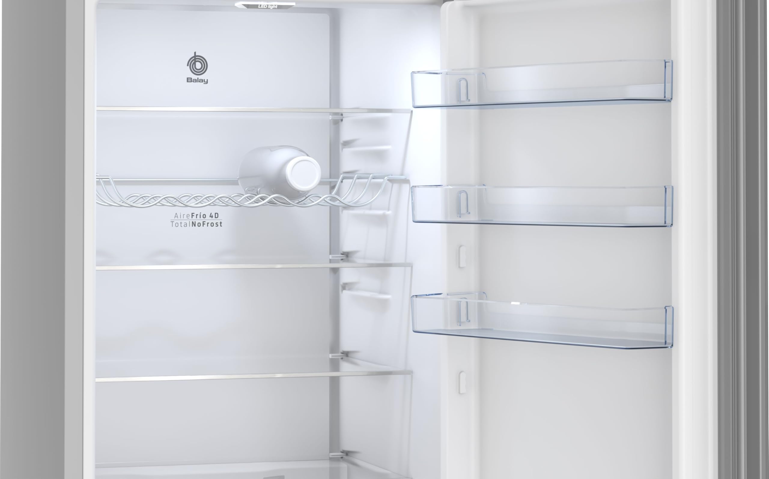 Balay - Frigorífico combinado, Serie Cristal, NoFrost, Cajón ExtraFresh y ExtraCold, Blanco, 3KFD855BI