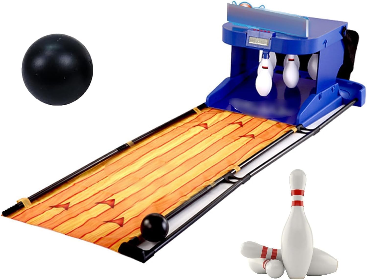 Set da Bowling per Bambini, Pista da Bowling per La Casa, Gioco di Bowling Elettronico, Console per Giochi Sportivi di Bowling da Interno, Ripristino Automatico/Illuminazione/Effetti Sonori di
