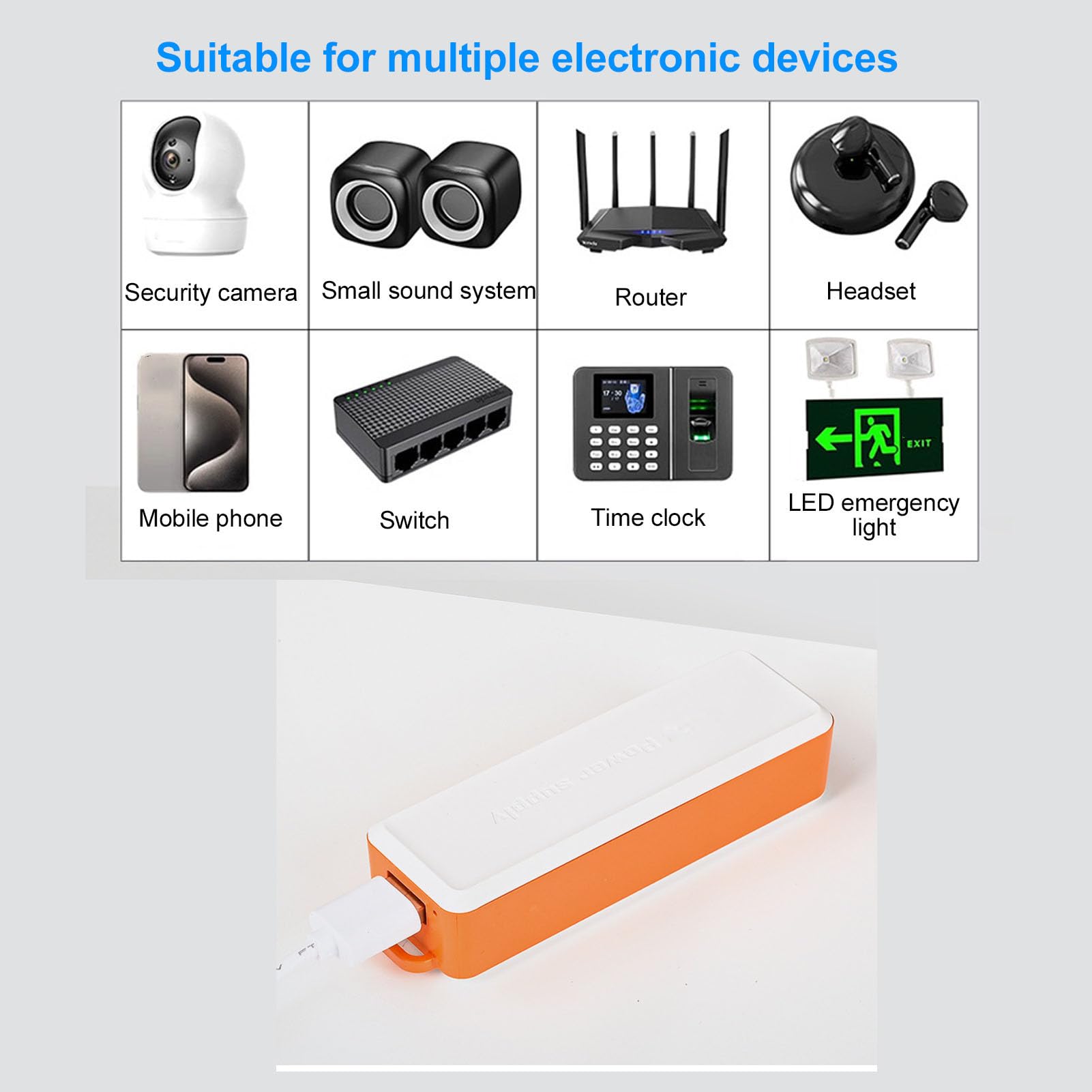 2600mAh Mini UPS Battery Backup, Alimentation avec Une Sortie d'entrée USB pour la caméra de sécurité, Une uvegarde CC NS Interruption 5V pour Les routeurs
