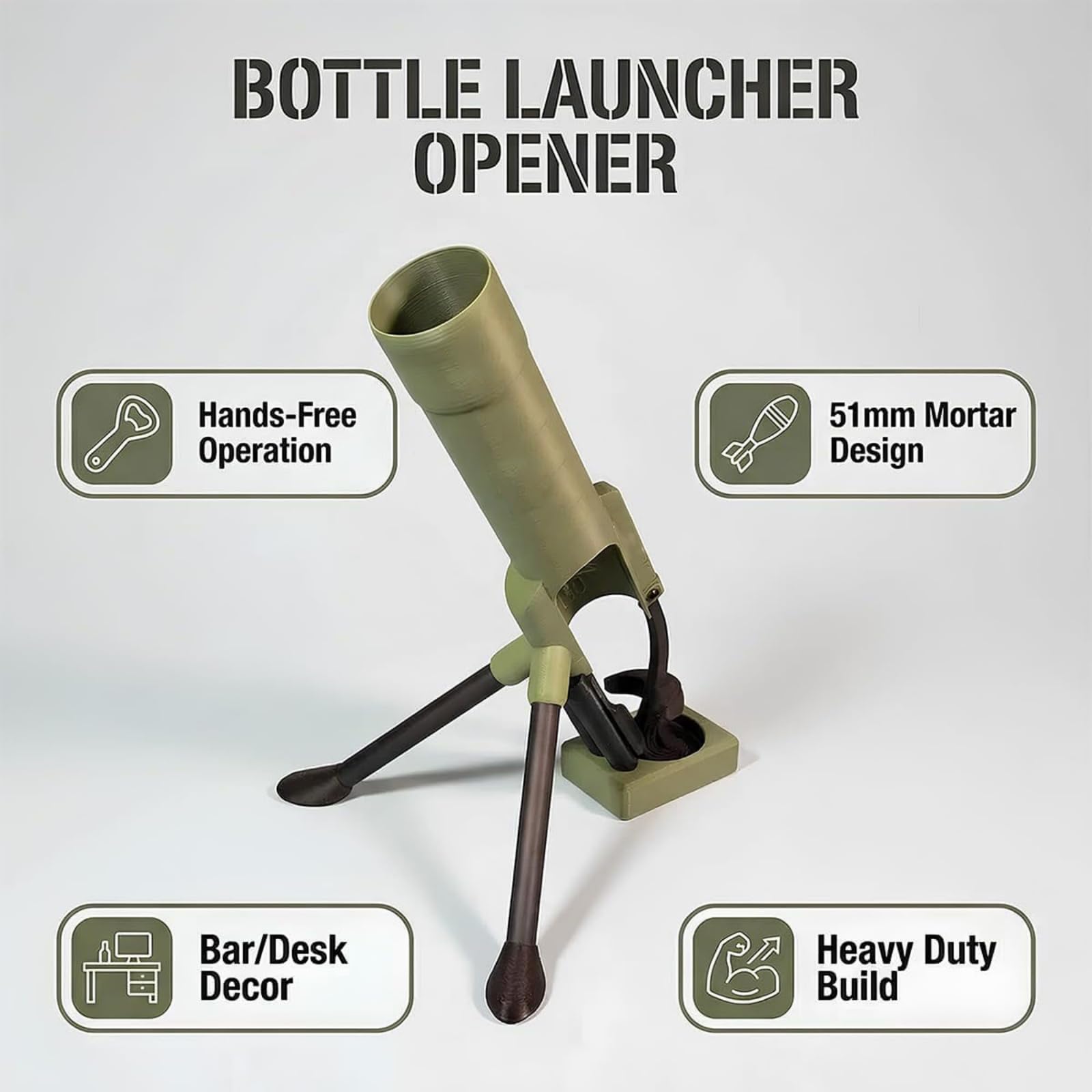 Automatischer Flaschenöffner – Mörtelform, 51 mm Durchmesser, freihändiger Kappenentferner für 300 ml Bier- und Limonadenflaschen – perfekt für Partys zu Hause und den täglichen Gebrauch (2 Stück)
