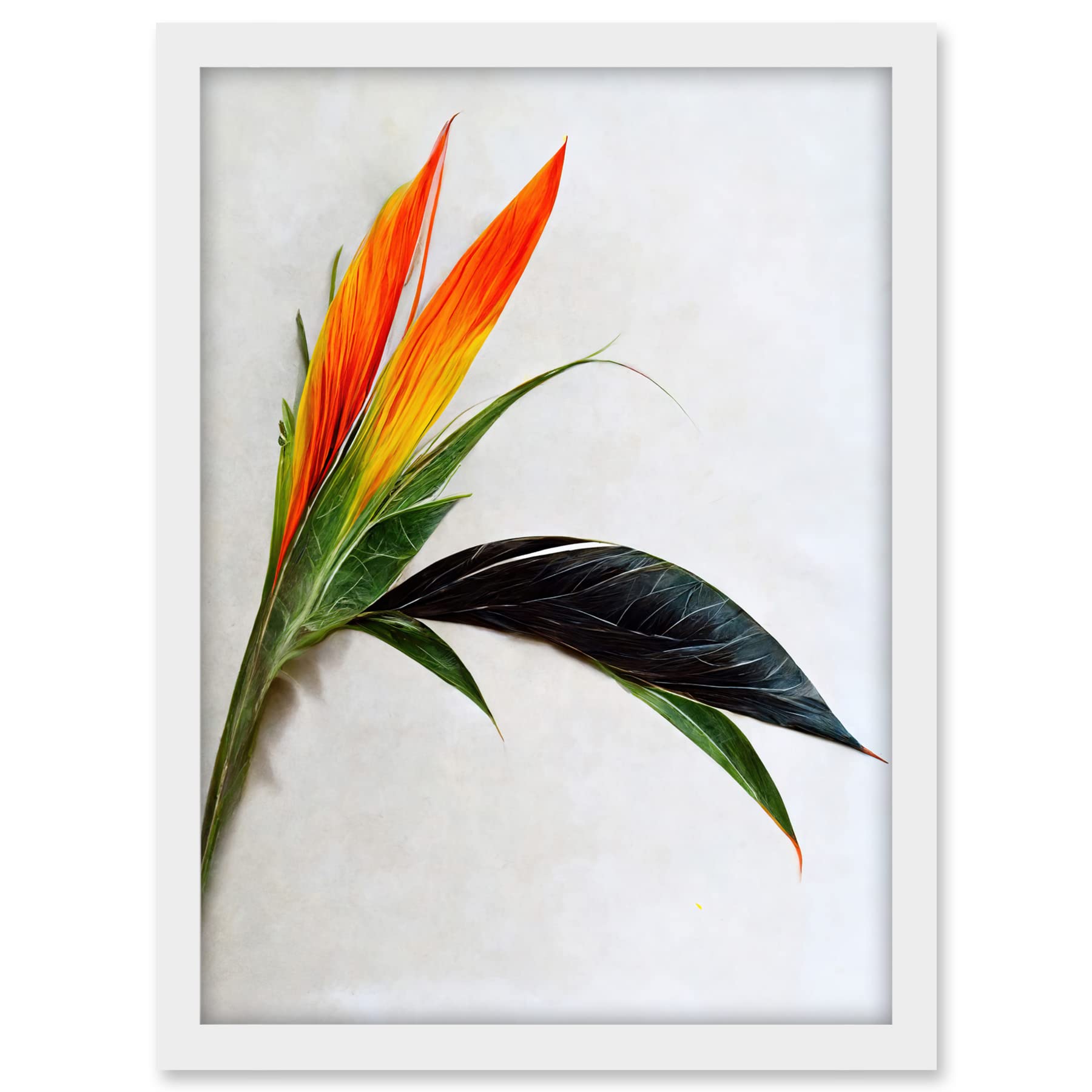 Wee Blue Coo Tropical Plant Bird of Paradise Flower Botanical Bloom Artwork Framed A3 Wall Art Print