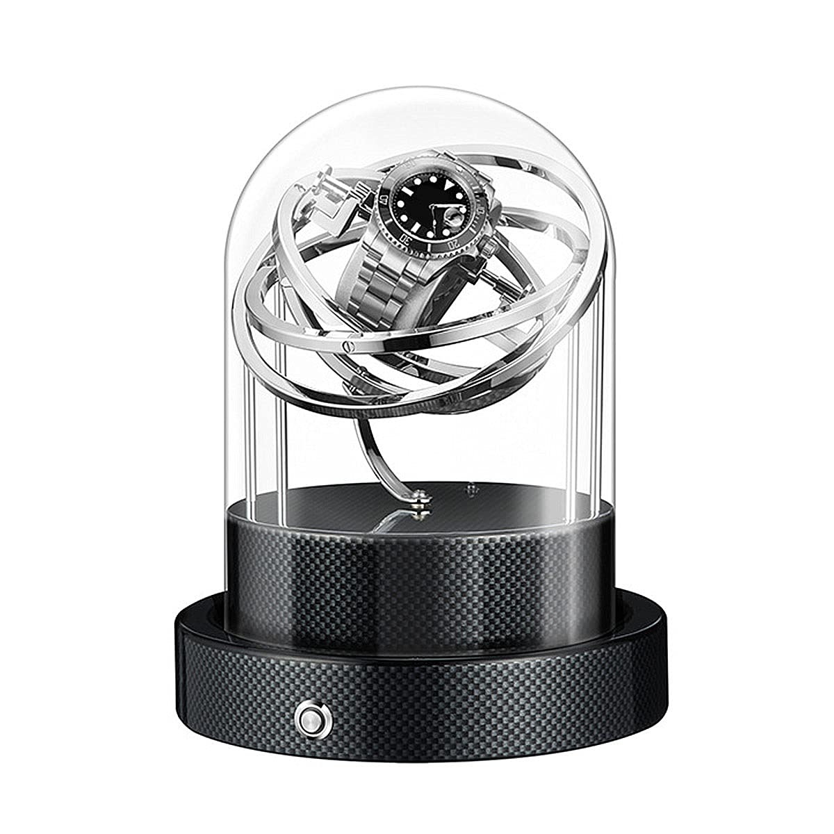 OLSKFUH Watch Boxes Automatic Winder, Watch Box Automatic Single Glass Winder Single Glass Single Winder Super-Quiet Motor,B-A