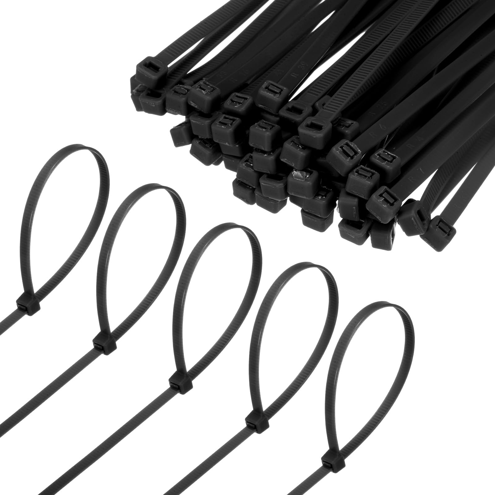 M METERXITY Paquete de 1000 Bridas de Nylon de 16" 49 Libras Bridas de Cable de Nylon Autoajustables para Uso en Interiores/Exteriores/Hogar/Oficina/Jardín/Taller/Para Asegurar [Negro]