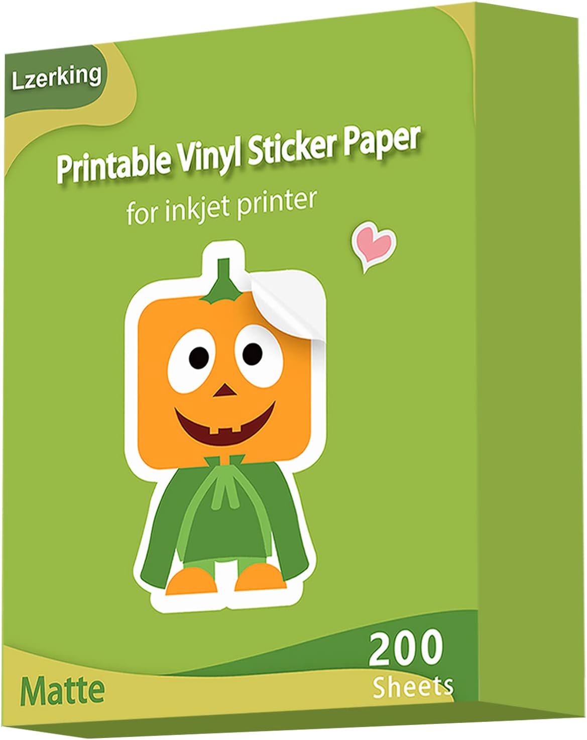 Premium Printable Vinyl for Inkjet Printer Sticker Paper 200 Matte 8.5 x 11 Inch Waterproof White Labels Sticker Paper for Cricut