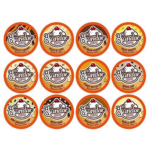 Sundae Ice Cream Flavored Coffee Pods, Compatible With 2.0 Keurig K-Cup Brewer, 48 Count (Assorted Variety Pack) #TOP2