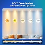 LVWIT 6 1 cm 5CCT LED En contrebas, 10W 1000 Lumens Dimmable, IC Échéance LED Éclairage encastré, 2 Boîte (2700K/ 3000K/ 4000K/ 5000K/ 6000K- 5CCT)