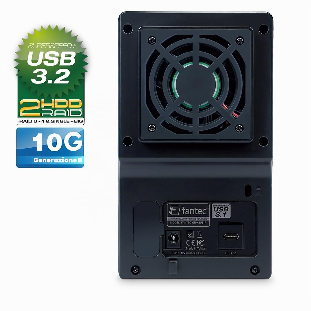 Fantec QB-X2U31R 3.5" Enclosure HDD XP/Vista/7/8/8.1/10, Mac OS, Linux, Nero