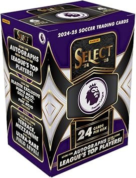 2024–25 Panini Select English Premier League Blaster Box – EPL Soccer Trading Cards – Blaster-Exclusive Parallels, Rookies & Inserts – Official Panini Retail Set