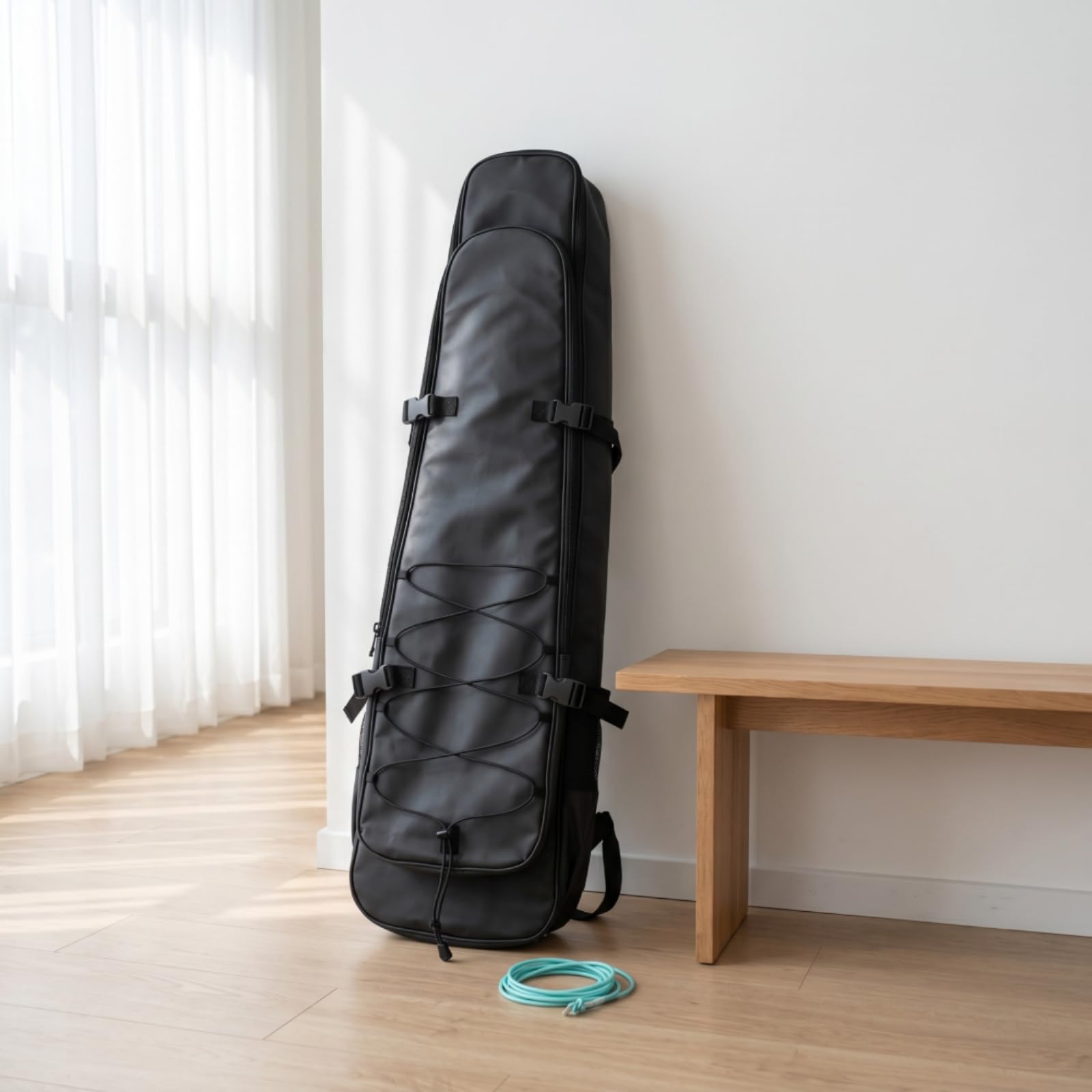 perfk Portador de Aletas Impermeable Mochila de Buceo Bolsa para Aletas Estuche para Equipo de Natación con PVC 500D y 50L Interior con Forro, Array, Negro, size to 2