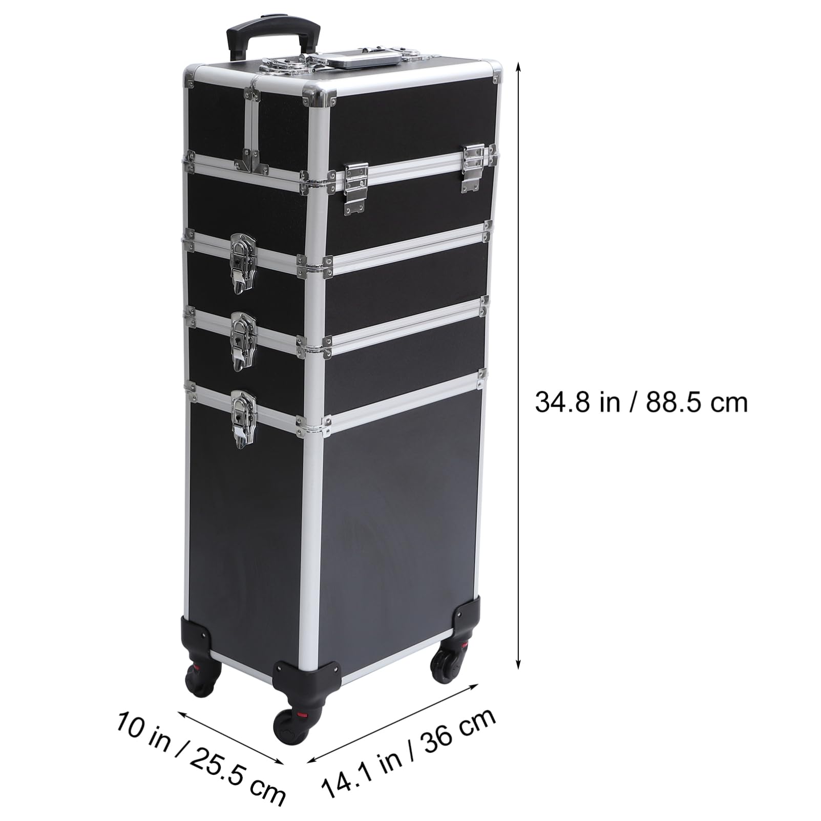 Veemoon 1pezzi Carrello Organizer per Trucchi Grande Ruote da Beauty Case Impugnatura Ergonomica Multistrato e Capiente per Cosmetici e Altri Articoli