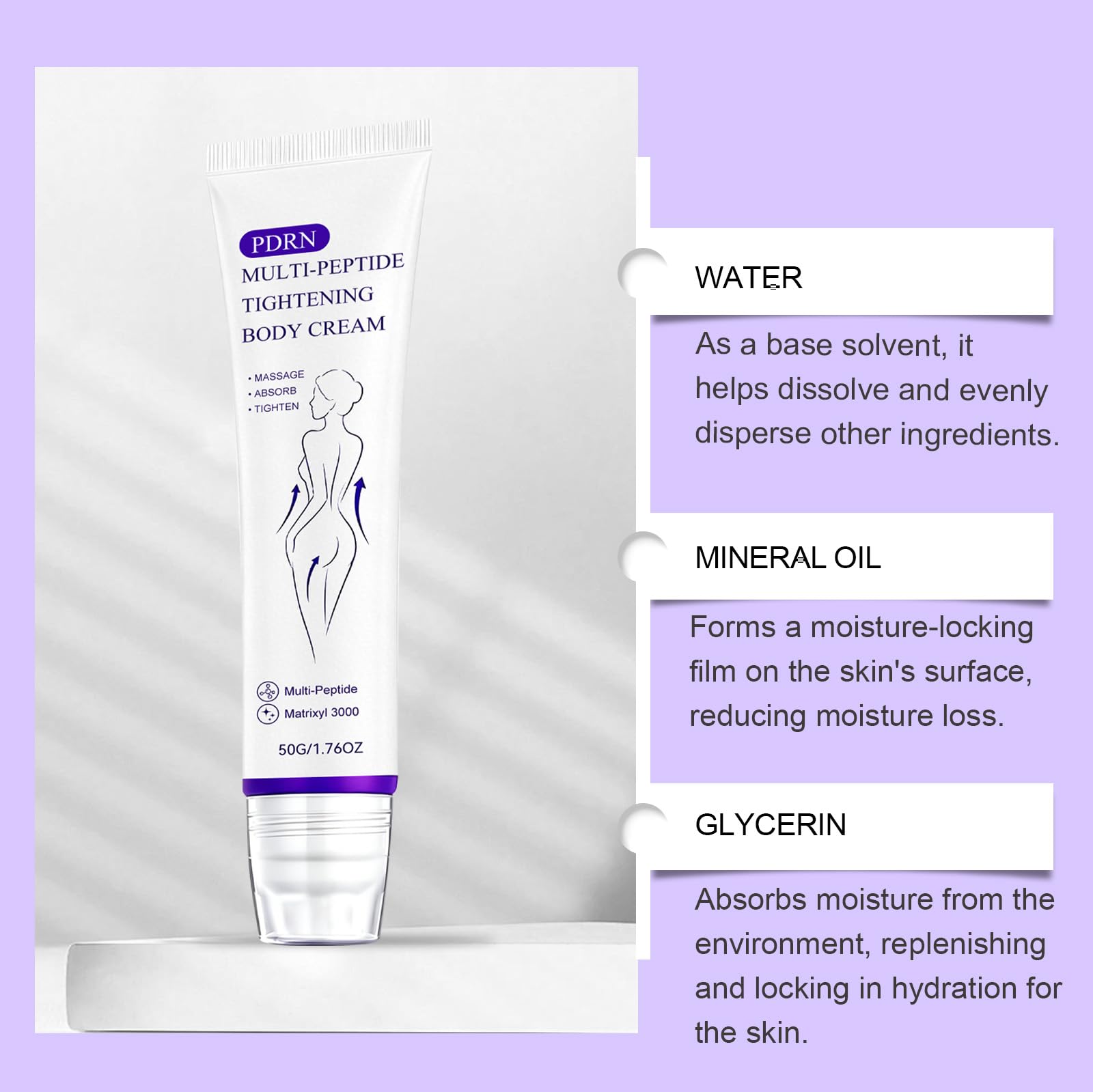 Multipeptydowy krem do masażu ciała PDRN, nawilżające serum do ciała przeciwstarzeniowe i liftingujące, ujędrnia i liftinguje skórę, wyrównuje cerę, regenerująca codzienna pielęgnacja głębokich