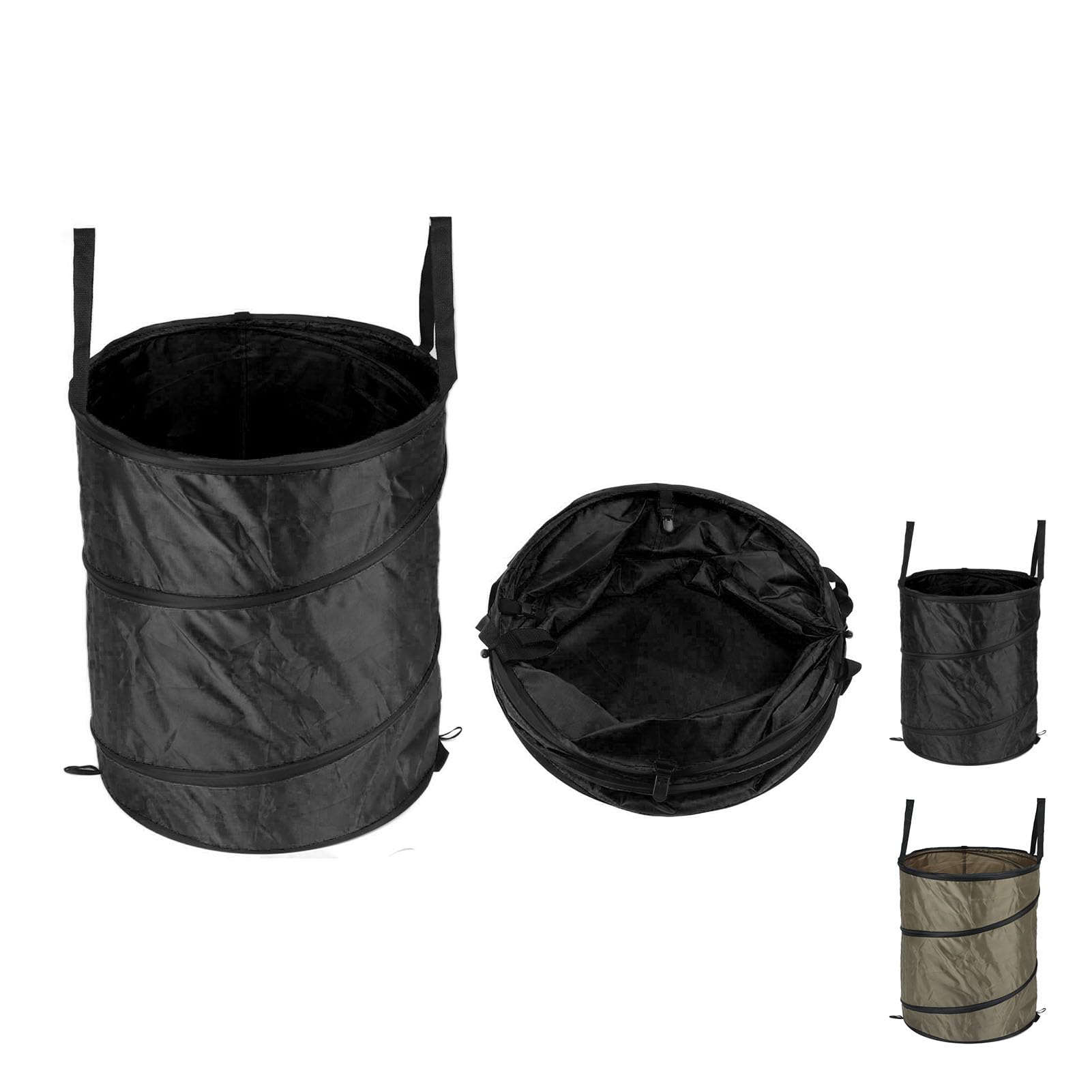 Pattumiera Pieghevole, Pattumiera da Campeggio Pieghevole Portatile in Tessuto Oxford Impermeabile, Borsa da Giardino per Bidone della Spazzatura per Giardino da Campeggio con Balcone(Nero)