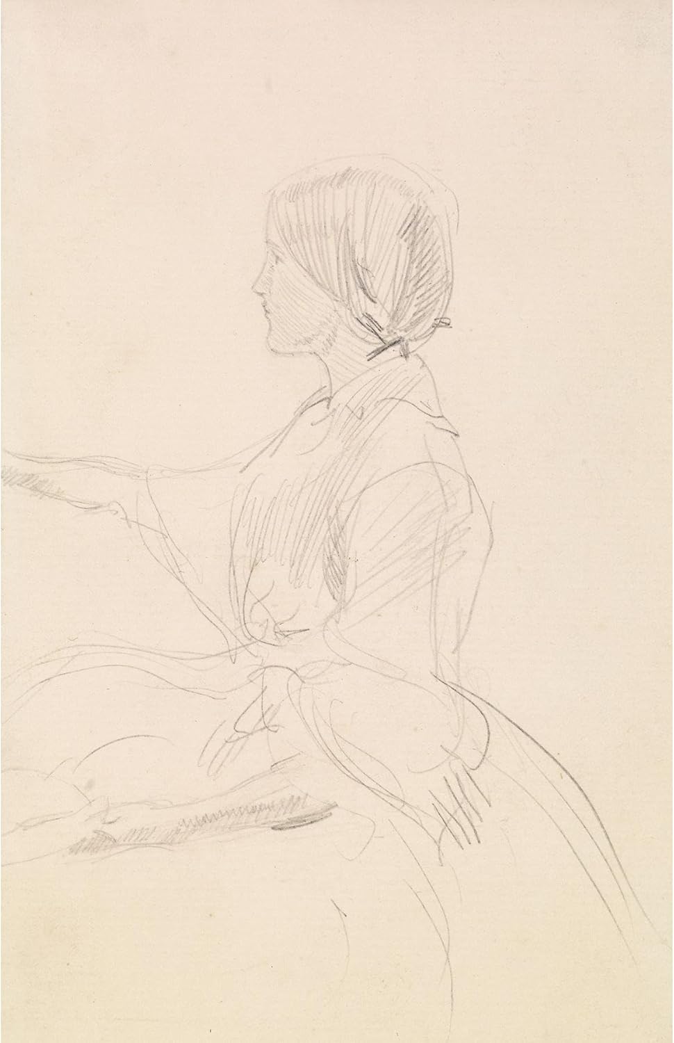 ArtDirect Tennyson's The Grandmother's Apology - Girl Seated on Floor (1859) Unframed Art Print Giclee Poster by Sir John Everett Millais - Ready for Framing with Customization Sizes 6x10, 9x14, 13x20, 23x36, 31x48 and 39x60 inches