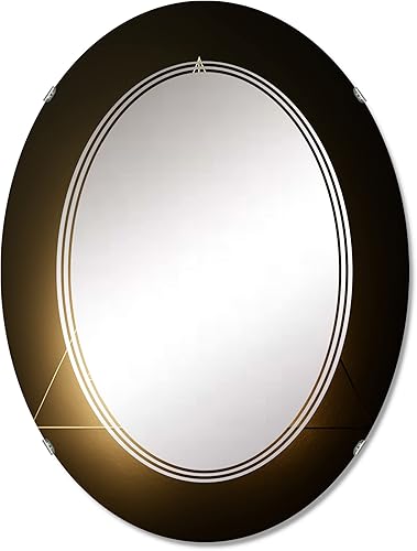 DesignQ Espejo monocromático Sacred Geometry II, espejo de tocador, espejos de baño, espejos de pared para sala de estar, dormitorio, espejo