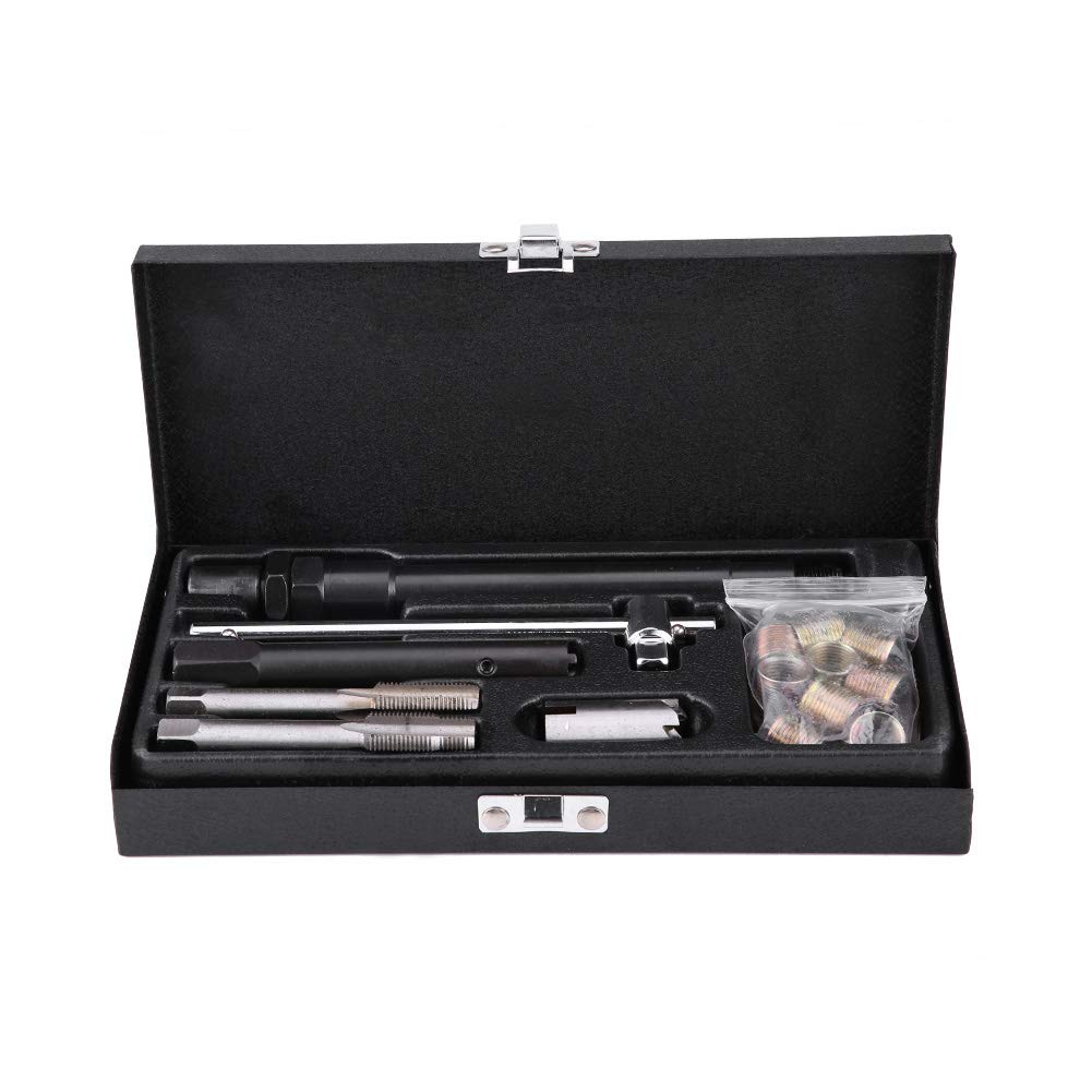 KIMISS 25 Kits de Reparación de Bujías Automáticas, M14 * 1,25 Kit de Reparación de Herramientas de Rosca Autorroscante con Carcasa, Adecuado para Automóviles, Camiones, Corte, Motores Y Motores de Ga