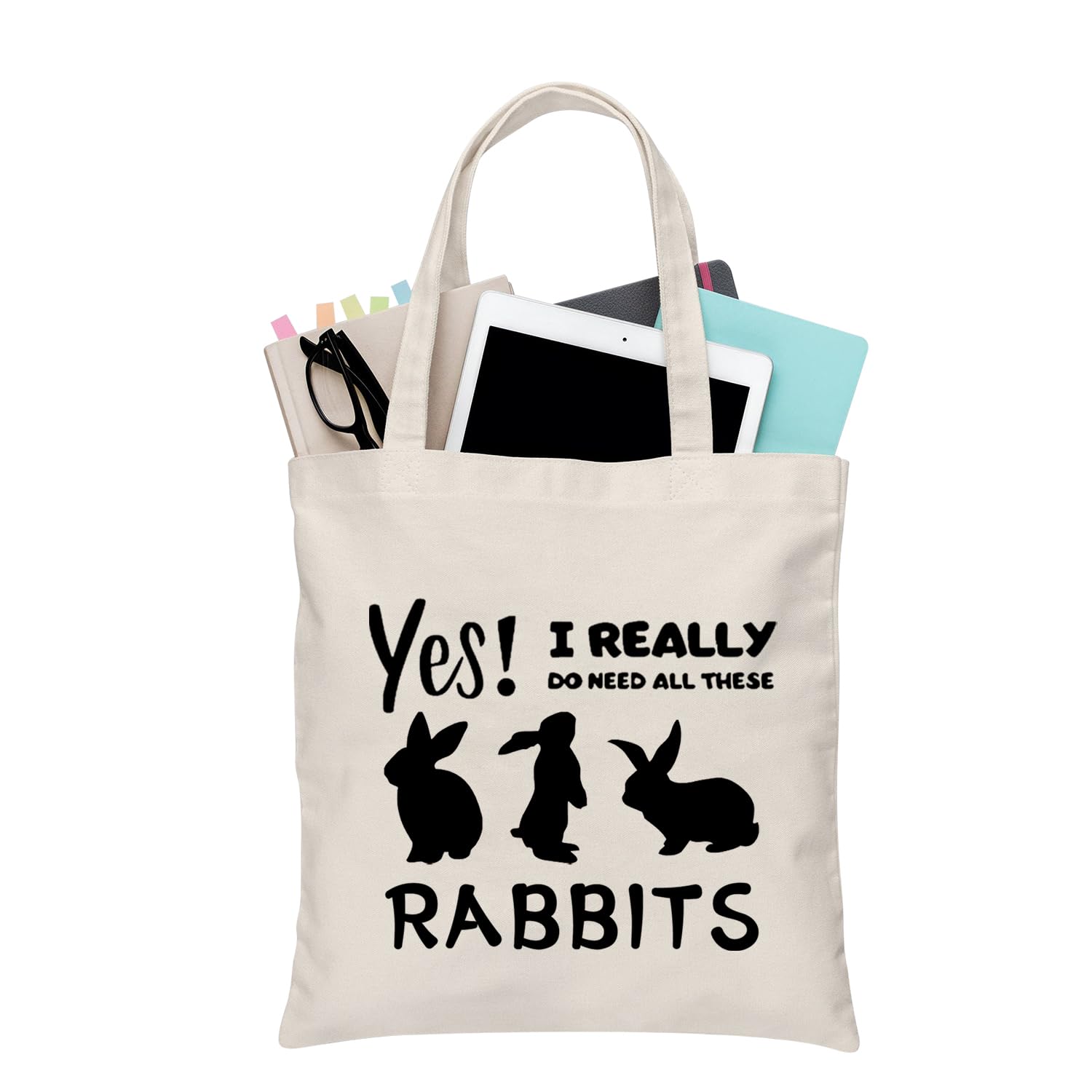 BDPWSS Bunny Lover Gifts For Women Rabbit Fans Tote Bag Bunny Mom Birthday Gift Bunny Themed Canvas Tote Bag