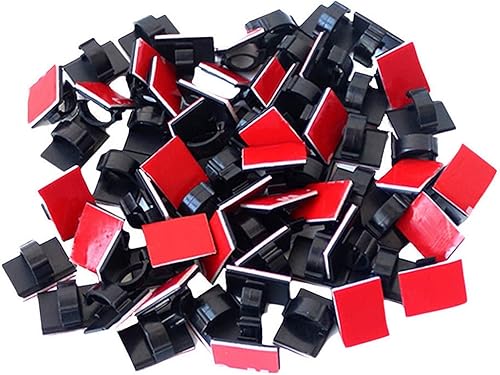Clips adhesivos resistentes para cables, paquete de 100 unidades, autoadhesivos, cable de cable, gestión de escritorio para oficina, hogar y