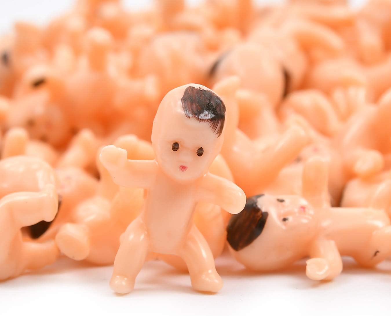 Lamoutor 200 Pieces Mini Plastic Babies Mixed Race For Baby Shower Party Favor Supplies Ice Cube Game Party Decorations 1 Inch ( Dark Brown, Latin, Pink, Green )