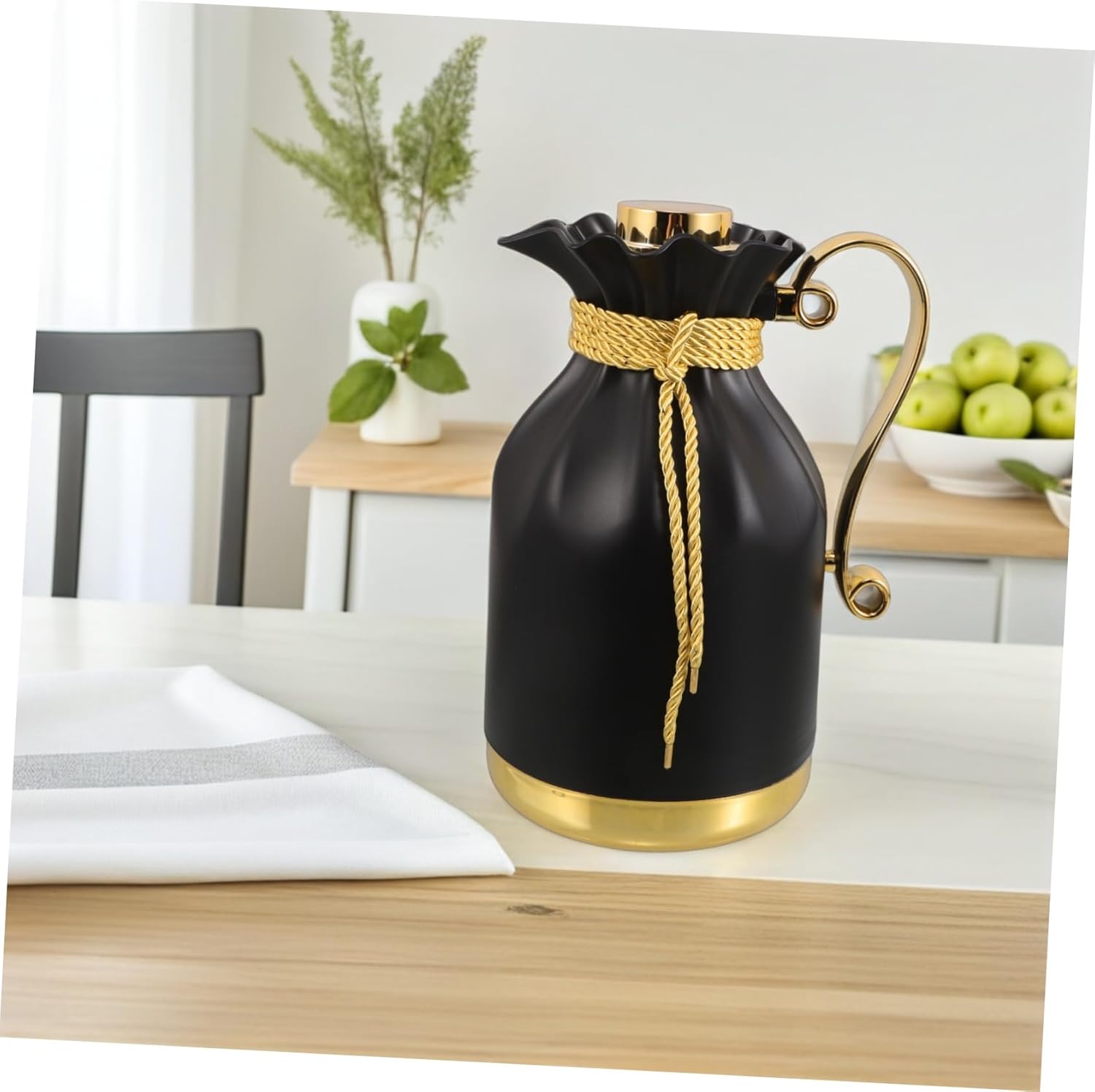 Cabilock Thermal Carafe Insulated Coffee Pot with Glass Interior Versatile Hot Liquid Dispenser for Family Office Travel Picnic Effortless Cleaning Pure Taste Preservation