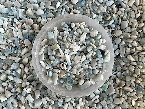 Image of GAF TREASURES 2 oz Lot Natural Aquamarine Semi Tumbled Gemstone Chips, Crushed Mini Crystals, Undrilled Crystal Chips (Aquamarine)