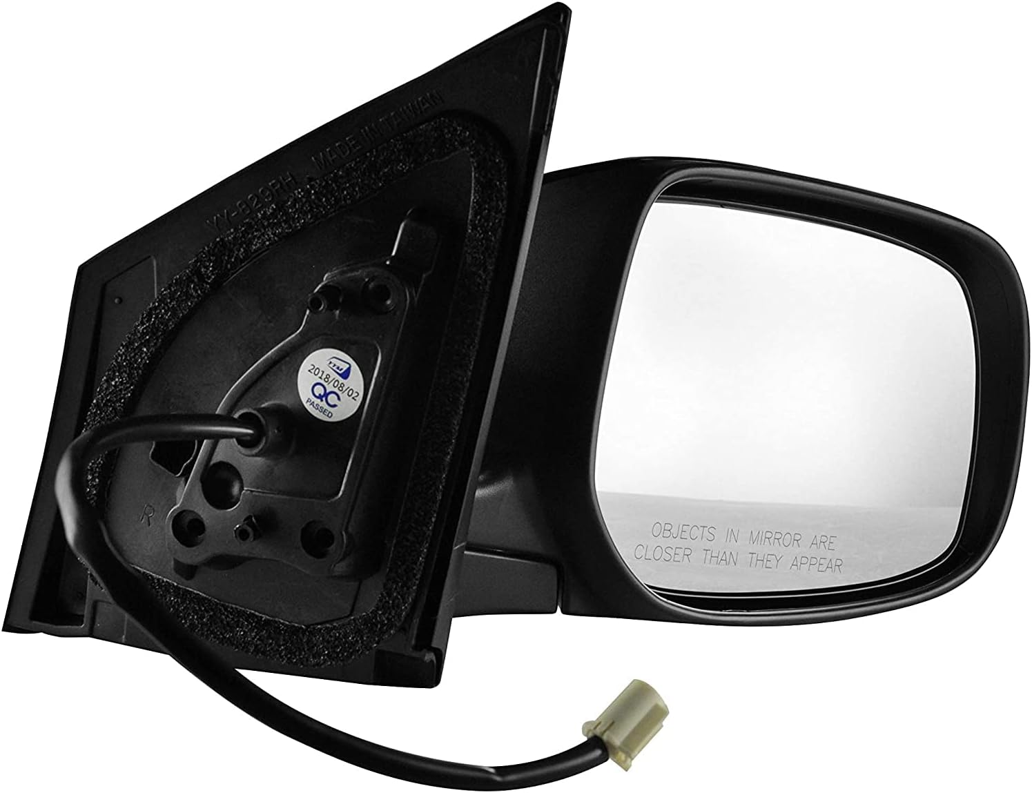 Passenger Side Power Operated, Non-Heated, Unpainted Side View Mirror for 2009-2013 Toyota Corolla - Parts Link #: TO1321249