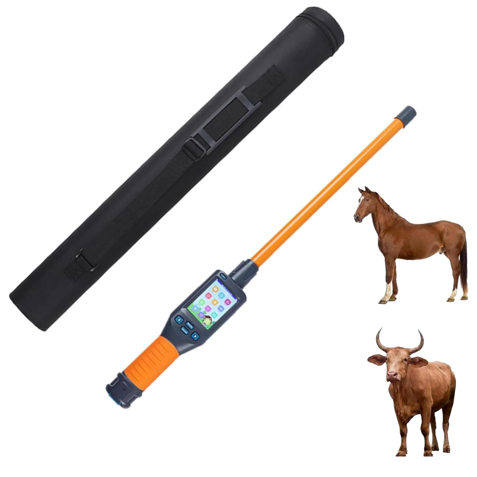 Oiyekntd Animal Ear Tag Stick Scanner with Lcd Display, Pet Microchip Scanner Reader, Handheld Rfid Tag Identifier, Storage Up To 20000 Datas, 30s Auto Power Off, for Farms Shelters And Pet Owners