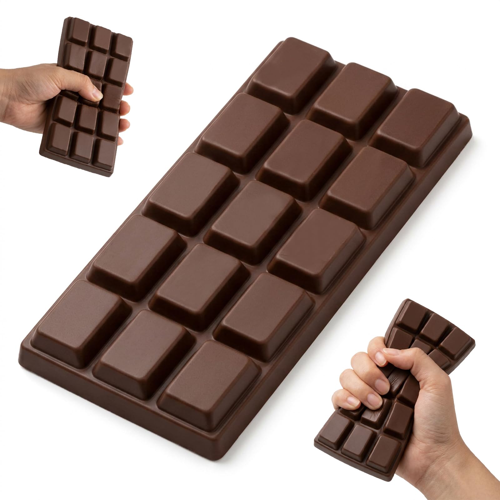 Chocolate Squishy, Chocolate Bar Design, squishy chocolate, Slow Rising Material, Office Desk Accessory, Stress Relief Tool, Commute Companion, Sensory Focus Aid