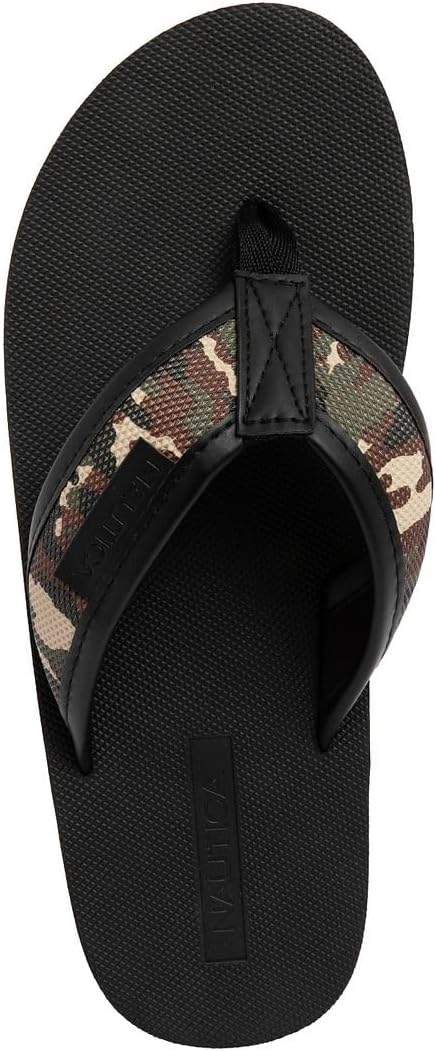 Nautica Men's Flip Flop Shower Sandals Slides - Comfortable Waterproof Beach Footwear Slip-On Thong (Medium/Wide Width)