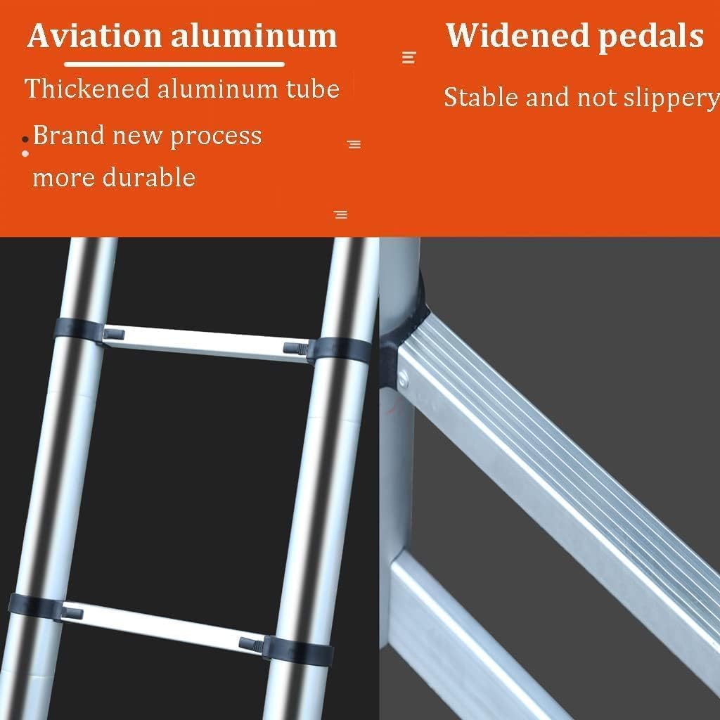 Step Ladder Telescoping Ladders A-frame Aluminum Folding Ladder Portable Home Indoor Outdoor Step Ladders Small Space Folding Ladder Telescopic Ladder(Size:20FT)