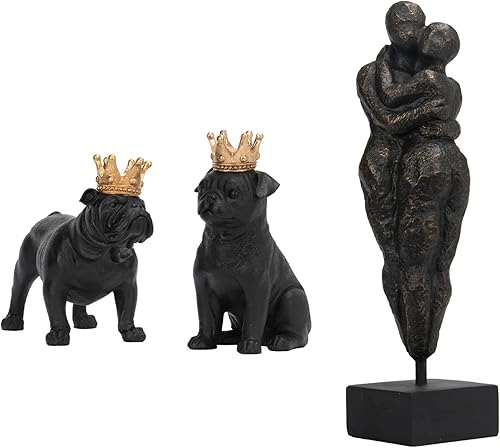 Guichifun Estatua de amantes de la escultura abstracta y figuras de animales Bulldog francés para decoración del hogar disponible en Yaxa Colombia