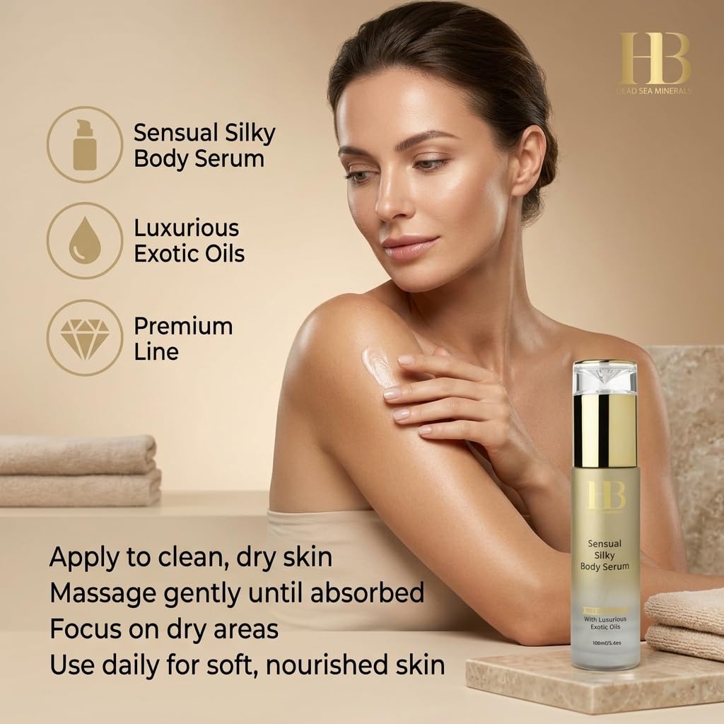 HB Sensual Silky Body Serum - Luxurious Exotic Oils for Silky Smooth Skin - Nourishing, Softening, and Shine Control - 100ml - Body Serum for Women, Dry Skin, and Hyperpigmentation