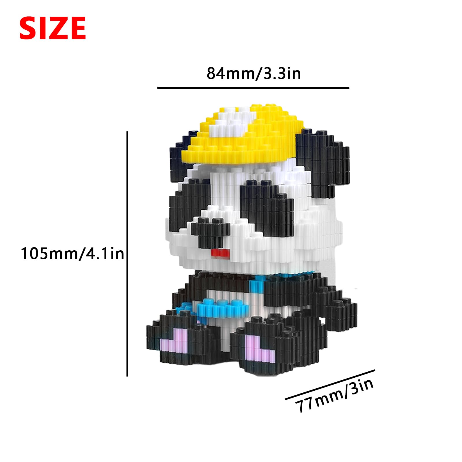Larcele Micro Building Blocks Animal Set, DIY Mini 3D Building Toy Bricks,378 Dots KLJM-10 (Panda 5256) - Image 2
