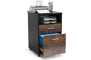 Tribesigns Printer Stand for Office Organization with Mobile File Cabinet and Rolling Wheels
