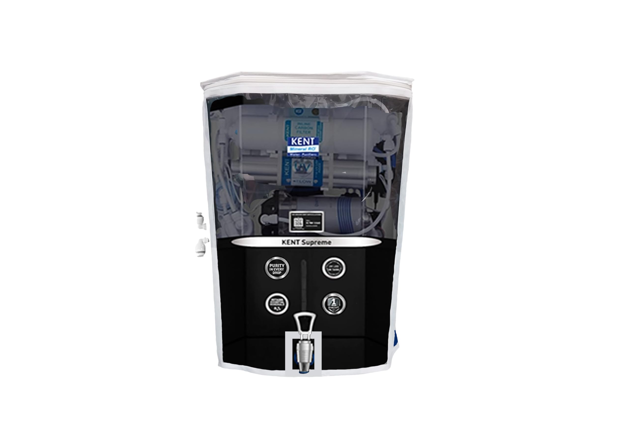 Lyle Easy To Find Water Purifier Cover Compatible with Kent Supreme Black RO+UV+TDS – Transparent Front, White Border, PVC Material, Waterproof, Dustproof & Scratch Resistant (53.5x39x25.5 cm)-image-5