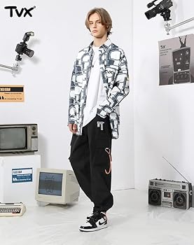 Genanx Baggy Cargo Pants for Men and Women Straight Leg Wild Big